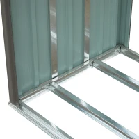 Outsunny 64" Steel Sturdy Firewood Covered Shed Storage Rack - Grey(m-11)