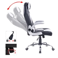 HomCom High Back Racing Style Ergonomic Gaming Chair With Armrest, Lumbar And Head Support - White / Black(m-4)