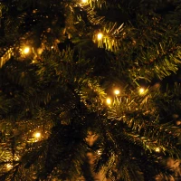 HomCom 6.9' PVC Needles Rotating Prelit Artificial Pine Christmas Tree - Green(m-14)