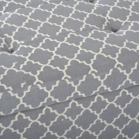 HomCom 42" Elegant Soft Fabric Tufted Storage Ottoman Bench Seat Bedroom Couch Footrest - Grey/White(m-8)