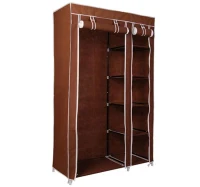 HomCom 42" Portable Home Clothes Closet Organizer w/ Shelves - Coffee(m-1)