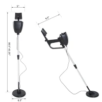 Outsunny Aluminum 2 Modes Metal Detector Lightweight Patio with Water-resistant Coil - Black(m-3)