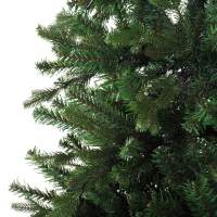 HomCom 6.9' PVC Needles Rotating Prelit Artificial Pine Christmas Tree - Green(m-15)