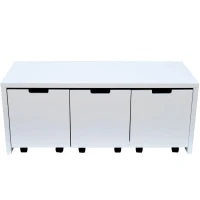 HomCom Modern Home Office 3-Drawer Wheeled File Cabinet Organizer - White(m-3)