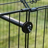 PawHut 87" x 41" Crate Galvanized Metal Outdoor Pet Enclosure with Removeable Protective Cover Black/White(m-11)