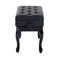 HomCom Faux Leather Traditional Adjustable Storage Piano Bench - Black(m-7)