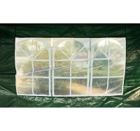 Outsunny 10' x 20' Gazebo Canopy Tent With 4 Removable Window Sidewalls - Green(m-5)