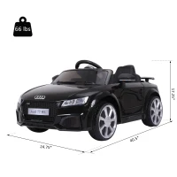 Aosom 6V Audi TT RS Kids Outdoor Electric Sports Car Luxury Ride On Vehicle Toy One Seat with Remote Control - Black(m-3)