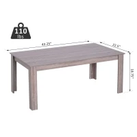 HomCom 43" Wood Rectangle Modern Contemporary Parsons Coffee Table(m-3)