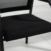 Vinsetto Set of 2 Stackable Waiting Room Chairs Ergonomic Curved Mesh Backrest Leisure Chair with Armrest(m-5)