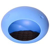 Pawhut Pet Dog Cat Egg Shaped Pod Sleeping Bed House - Blue(m-1)