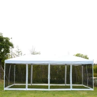 Outsunny 10' x 20' Pop Up Canopy Tent with Netting, Heavy Duty Large Party Tent, Instant Sun Shelter, with Carry Bag, for Backyard Garden Patio, Cream White(m-5)