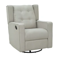 HomCom Lazy Boy Swivel Recliner Linen Fabric Gliding Recliner Sofa Chair - Beige(m-2)