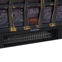 HOMCOM 5200 BTU 750W/1500W Electric Log Set Heater with Realistic Ember Bed - Black(m-10)