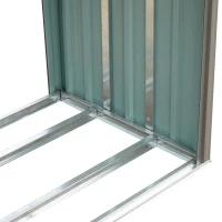 Outsunny 64" Steel Sturdy Firewood Covered Shed Storage Rack - Grey(m-12)