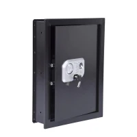 HomCom 19" x 14" x 4" Digital Wall Mounted Home Security Storage Safe w/ Biometric Fingerprint Scan - Black(m-1)