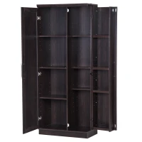 HOMCOM 72" Wood Free Standing Kitchen Pantry Organizer Storage Cabinet - Espresso(m-7)