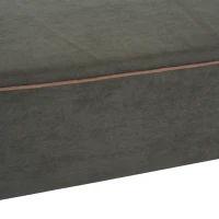 PawHut Orthopedic 52" x 36" Suede Padded Pet Dog Bed  Memory Foam Bolster with Pillow - Army Green with Brown Liner(m-9)