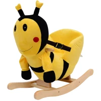 Qaba Kids Plush Rocking Horse-Style Bumble Bee Theme Chair(m-1)
