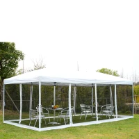 Outsunny 10' x 20' Pop Up Canopy Tent with Netting, Heavy Duty Large Party Tent, Instant Sun Shelter, with Carry Bag, for Backyard Garden Patio, Cream White(m-2)