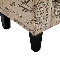 HomCom 42"  Accent Ottoman Upholstered Fabric Bench With Armrests - Script Print(m-7)