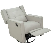 HomCom Lazy Boy Swivel Recliner Linen Fabric Gliding Recliner Sofa Chair - Beige(m-8)