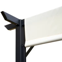 Outsunny 10’ x 12’ Steel Fabric Retractable Pergola Canopy Shade Kit - Cream White(m-9)
