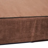 PawHut Orthopedic 52" x 36" Suede Padded Pet Dog Bed  Memory Foam Bolster with Pillow - Brown with Army Green Liner(m-9)