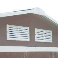 Outsunny 7' x 4' Outdoor Metal Garden Storage Shed with Sloped Roof - Gray/White(m-9)