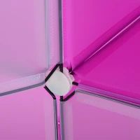 HomCom Customizable 12-Cube Plastic Storage Organizer - Pink(m-6)