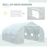 Outsunny 11' x 10' x 7' Outdoor Portable Walk-In Tunnel Greenhouse with Windows - White(m-6)