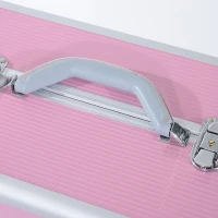 Soozier Large Makeup Train Case Professional MUA Vertical Rolling Full Travel Vanity Case - Pink(m-9)