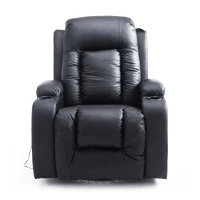 HOMCOM PU Leather Heated Vibrating Massage Recliner Chair with Remote(m-4)