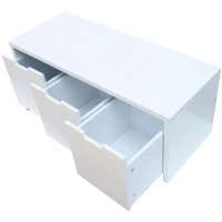 HomCom Modern Home Office 3-Drawer Wheeled File Cabinet Organizer - White(m-7)