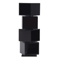 HomCom 4-Tier Rotating Cube Media Tower - Coffee(m-1)