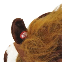 Open Box Qaba Children's Plush Interactive Standing Ride-On Horse Toy with Sound - Dark Brown / White(m-7)