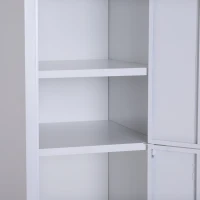 Vinsetto 71" 2 Tier Freestanding Steel Metal Lockable Employee Wall Locker Storage Cabinet - White(m-10)