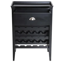 HomCom 33" 15 Bottle Floor Wine Rack Storage Cabinet - Black(m-6)