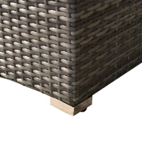 Outsunny 7 Piece Modern Rattan Wicker Garden Outdoor Furniture Modular Sectional Patio Set - Grey(m-15)