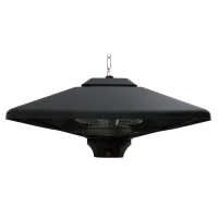 Outsunny 20" 1500W Outdoor Electric Patio Heater Ceiling Lamp with LED and Remote(m-6)