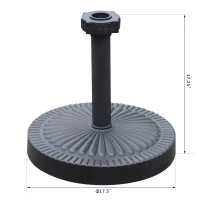 Outsunny 17.5" Decorative Round 42 lb Cement Weighted Sun Shade Poolside Patio Umbrella Stand(m-7)