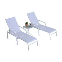Outsunny 5 Piece Metal Outdoor Patio Furniture Leisure Set - Cream White(m-1)