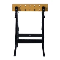 HomCom 25” Adjustable Folding Portable Work Bench and Vise – 330lb Capacity(m-5)