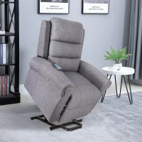 HOMCOM Power Lift Chair Heated Vibrating Massage Recliner Sofa with Remote Grey(m-2)