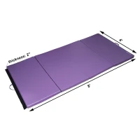 Soozier 8' x 4' x 2" PU Leather Folding Gymnastics Martial Arts Tumbling Mat - Purple(m-6)