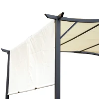 Outsunny 10’ x 12’ Steel Fabric Retractable Pergola Canopy Shade Kit - Cream White(m-6)