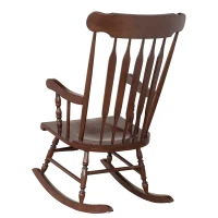 HomCom Wooden Baby Nursery Rocking Chair - Dark Brown(m-6)