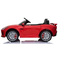 Open Box Aosom 12V Jaguar F-Type SVR Kids Battery Powered Ride On Car with Parent Remote Control - Red(m-4)