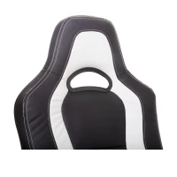 HomCom Race Car Style PU Leather Heated Massaging Office Chair - Black and White(m-9)