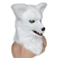 HomCom White Fox Costume Mouth Mover Hood(m-1)